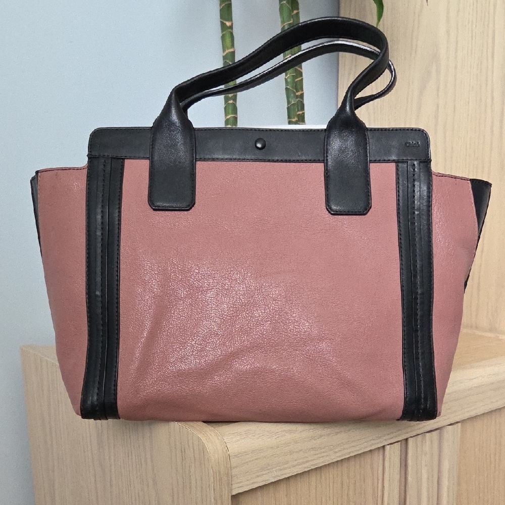 Chloé Two Toned Dusty Rose & Black Alison East-West Tote